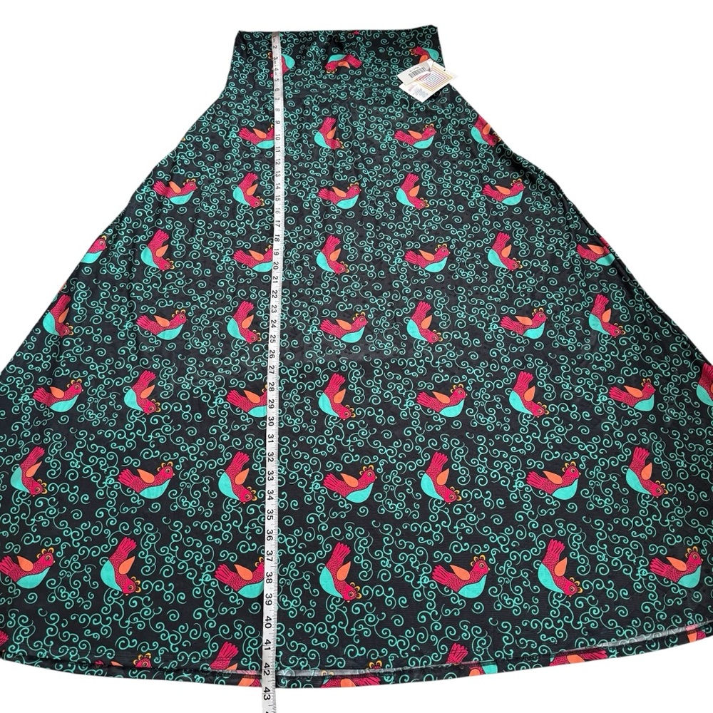 NWT LulaRoe Bird Print Long Maxi Stretchy Skirt Women’s Size Medium Bird Lover - Picture 9 of 10